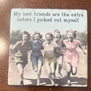 Vintage Style Ceramic Coaster with Inspirational Quote